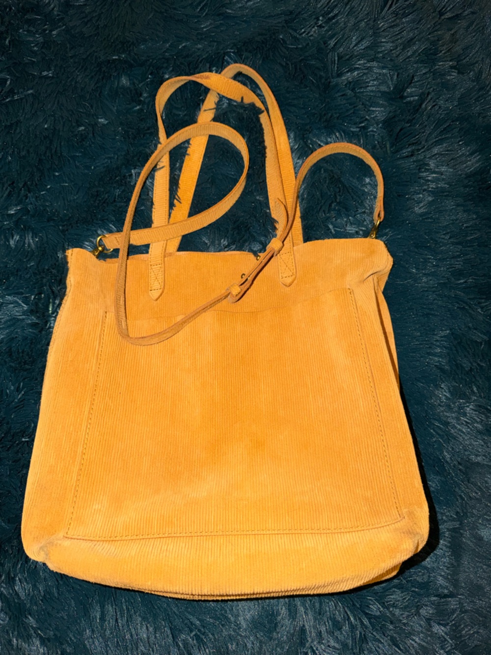 Madewell Women’s Suede Tote Bag in Mustard Yellow